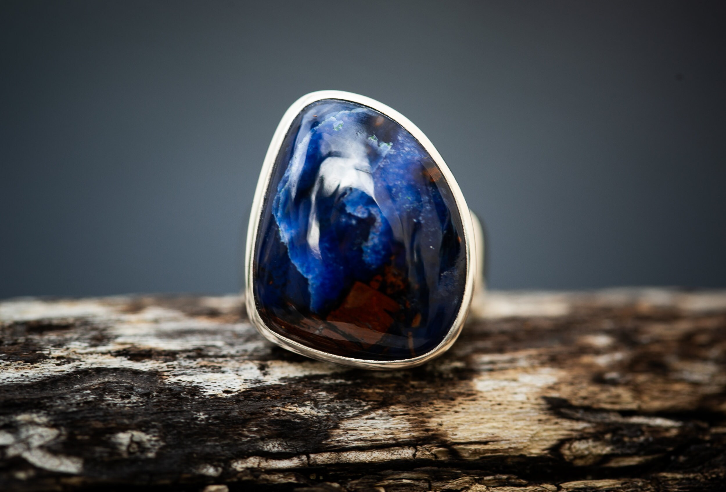 Blue Sugilite Ring: Sterling Silver Richterite Gemstone, Size 7.5 Blue Sugilite Ring: Sterling Silver Richterite Gemstone, Size 7.5
