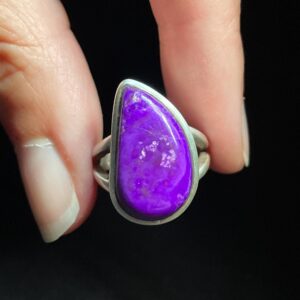 Electric! Sugilite Ring Size 7 USA - Handmade with Solid Sterling Silver - Genuine Sugilite Super High Grade - Crystal Healing Love Energy