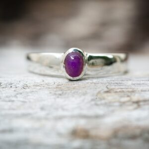 Gel Sugilite Ring: Sterling Silver, Size 6.75