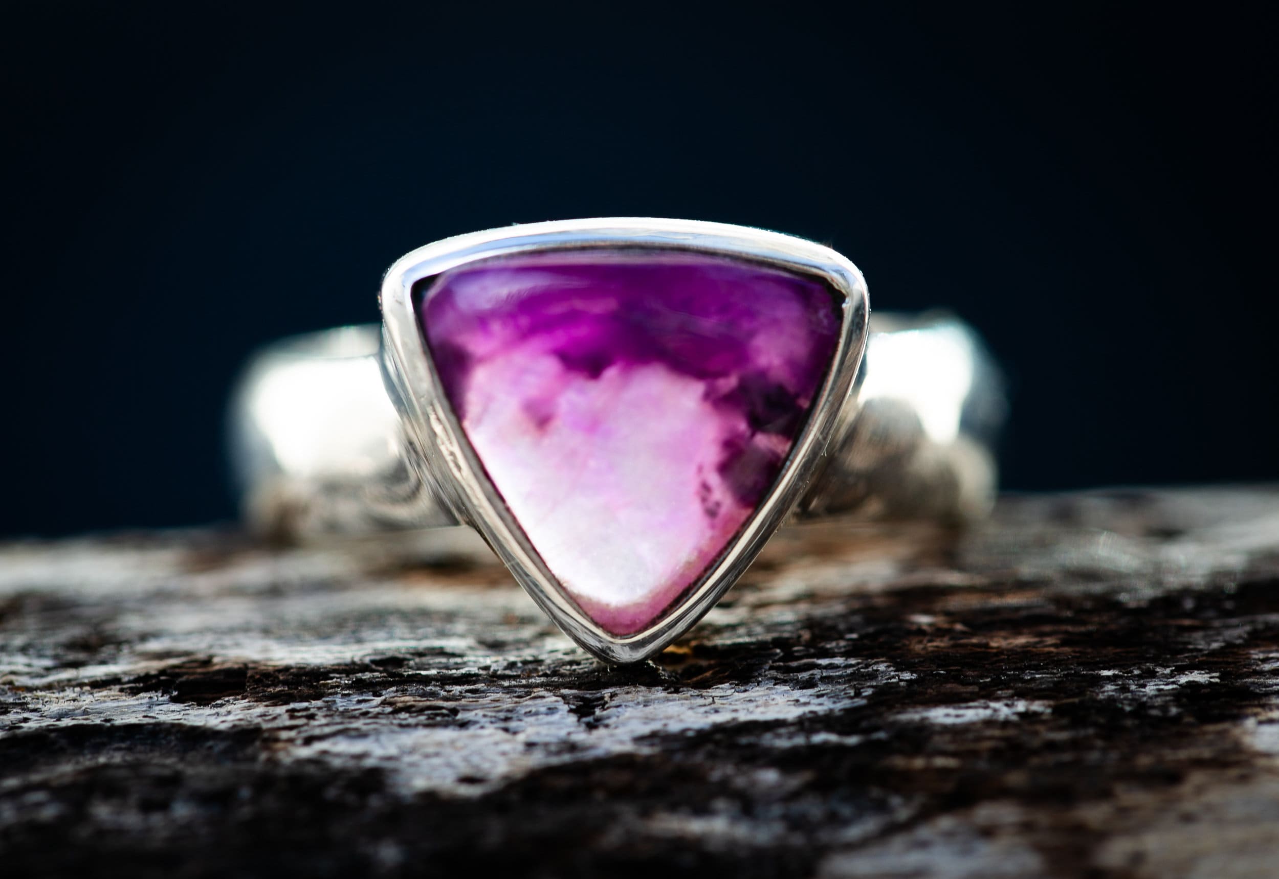 Gel Sugilite Ring - Sterling Silver, Size 7.5