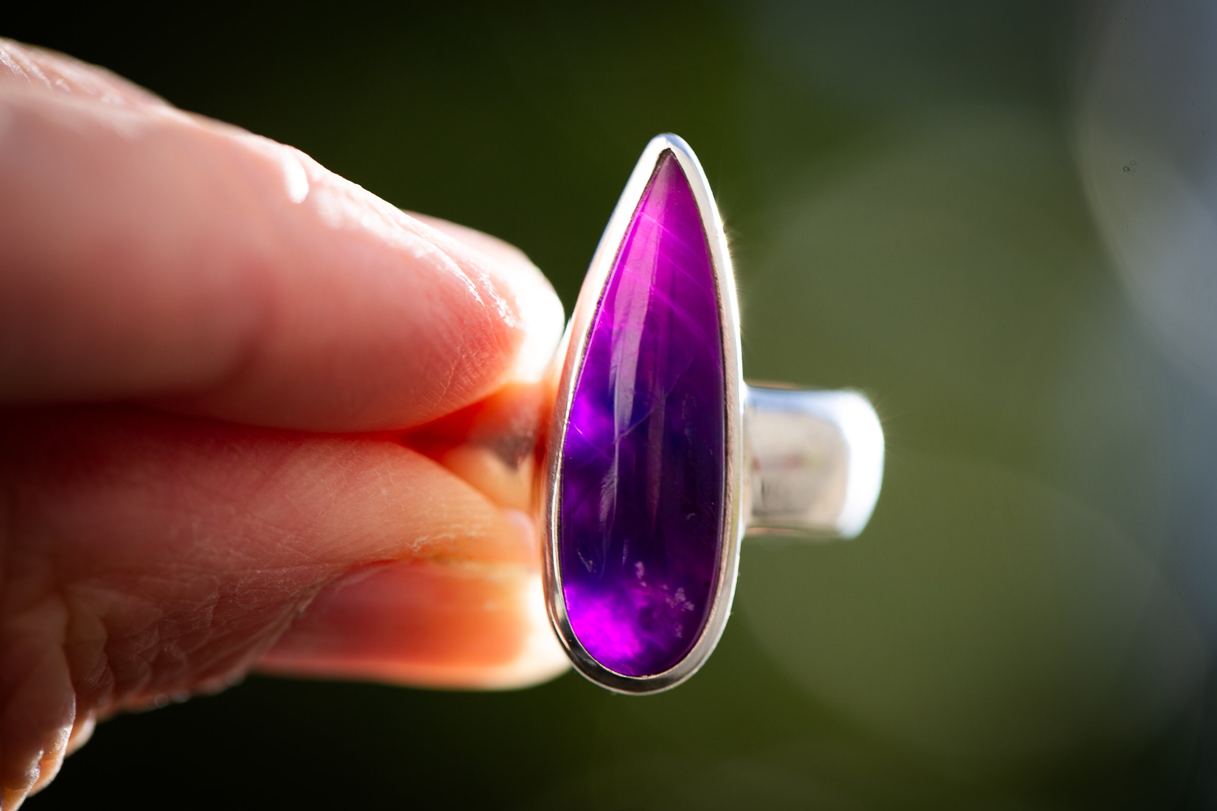 Gel Sugilite Ring: Sterling Silver Jelly Sugilite, Size 10 Gel Sugilite Ring: Sterling Silver Jelly Sugilite, Size 10
