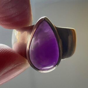 Gel Sugilite Ring - US Size 7.75 - Genuine High Grade Sugilite from South Africa - Solid Sterling Silver - Powerful Healing Crystal Ring