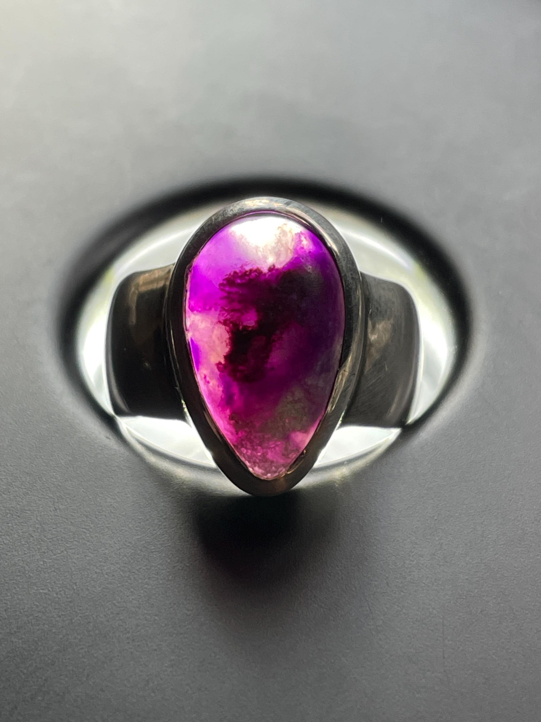 Glowing! Sugilite Ring Size 7 Usa - Handmade With Solid Sterling Silver - Genuine Gel Sugilite - High Vibration Crystal Healing Love Energy
