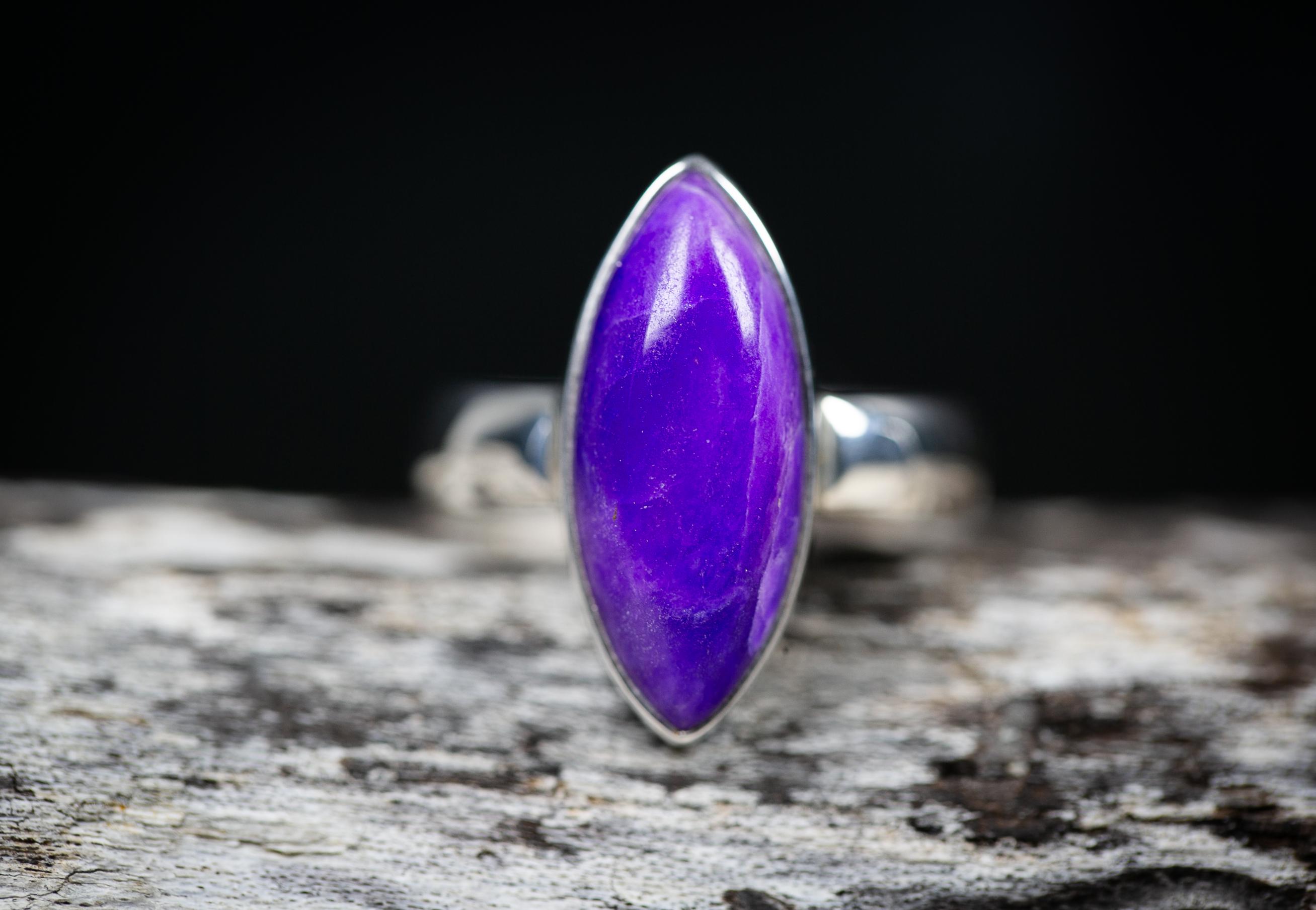 High Grade Sugilite Sterling Silver Ring - Size 10