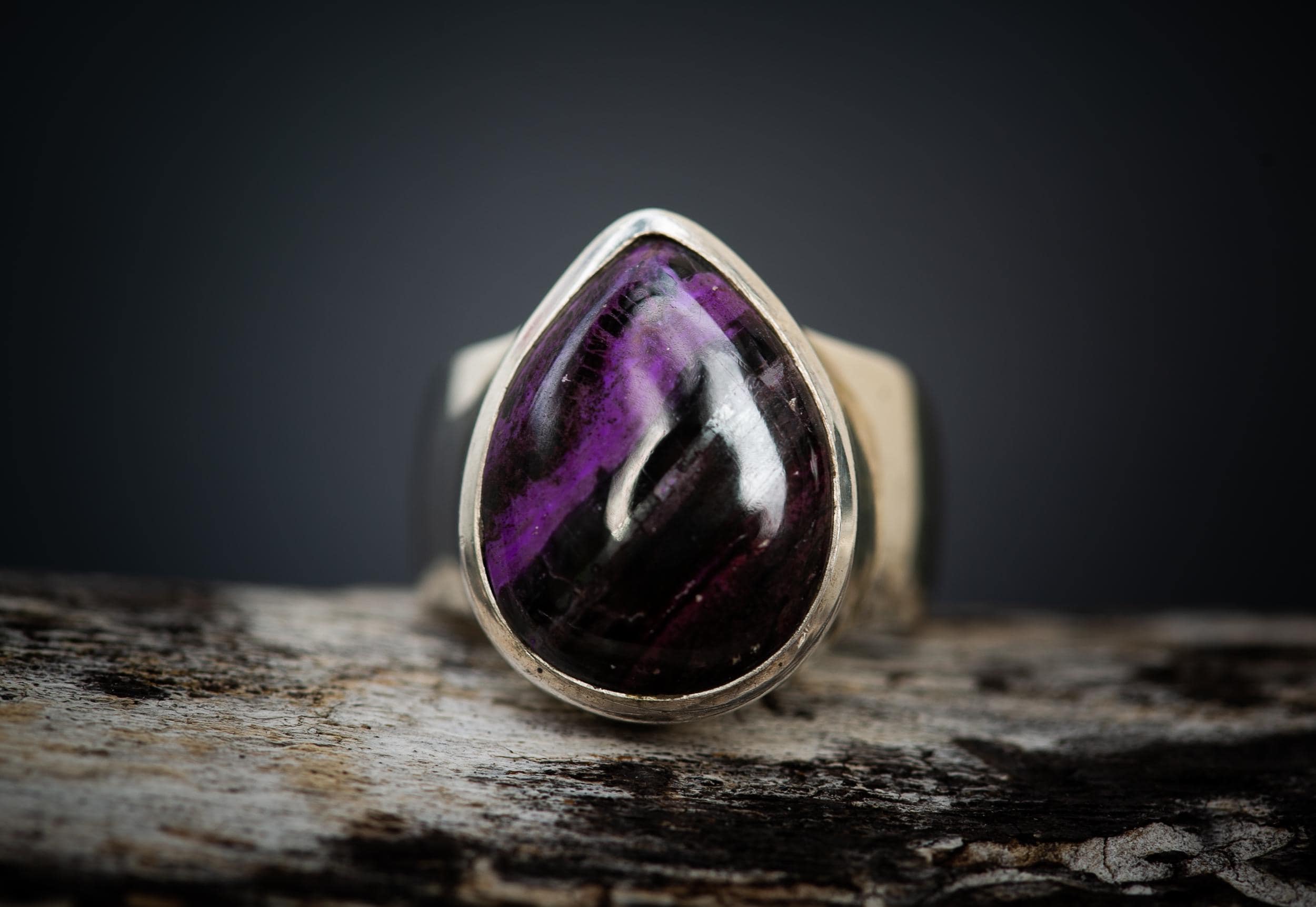 Sugilite In Solid Sterling Silver Ring - Size 8