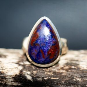 Large Purple Sugilite Sterling Silver Ring - Size 8
