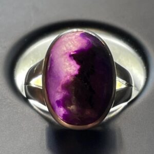 Natural Sugilite Ring Size 8 USA - Handmade with Solid Sterling Silver - Genuine Sugilite - High Vibration Healing Love Energy