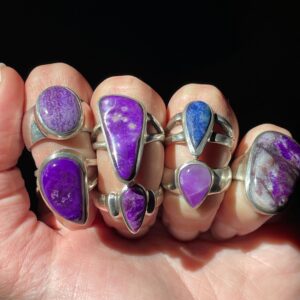 Natural Sugilite Ring Size 8 USA - Handmade with Solid Sterling Silver - Genuine Sugilite - High Vibration Healing Love Energy