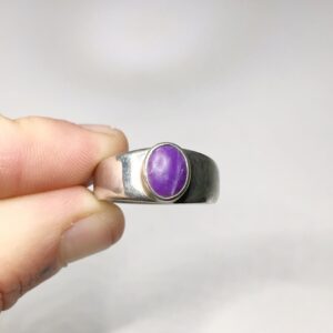 Pure Gel! Sugilite Ring Size 8 USA - Sterling Silver - Super Rare Gel Sugilite - Genuine Natural Sugilite - Top Quality