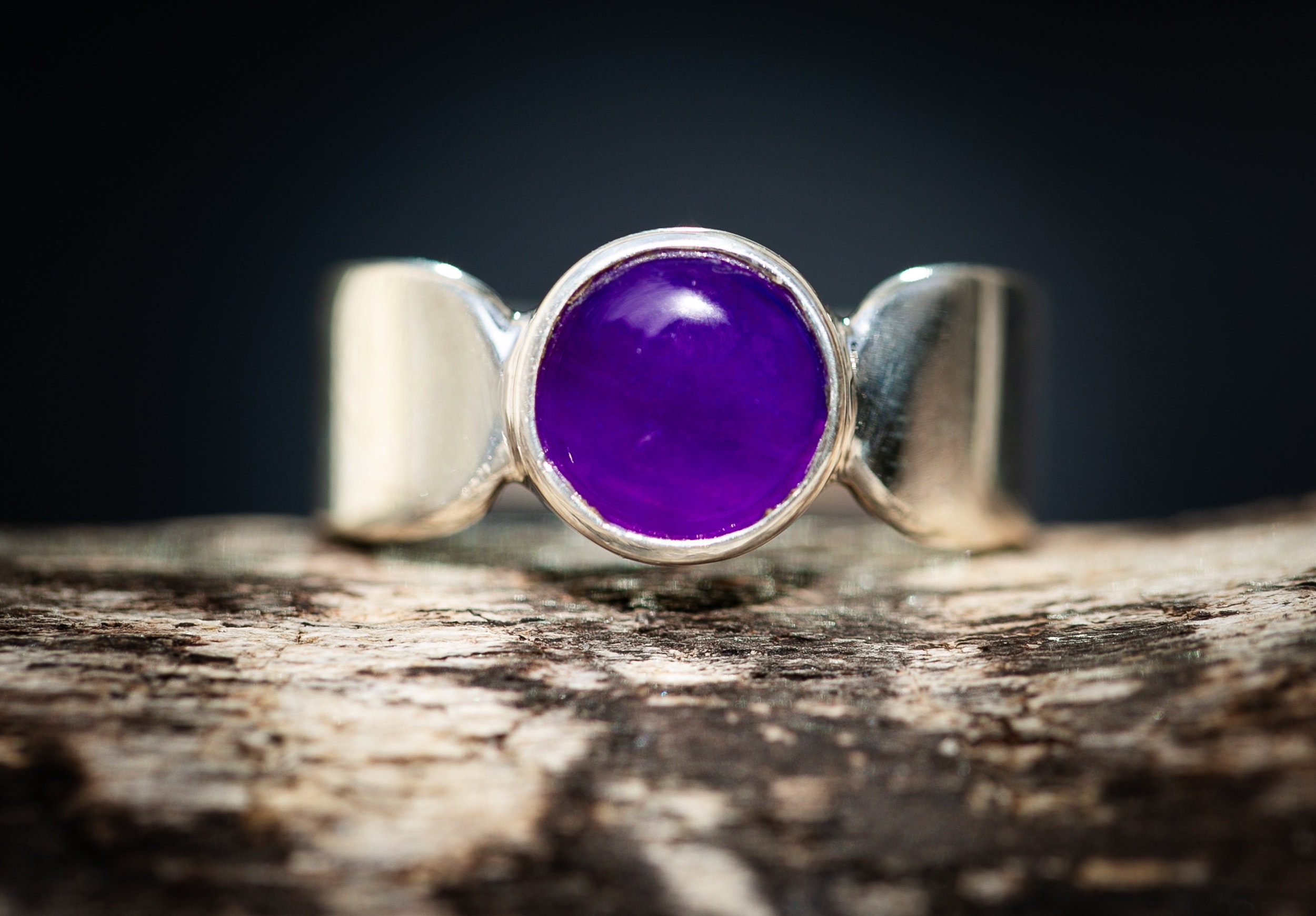 Purple Gel Sugilite Ring: Sterling Silver, Size 10