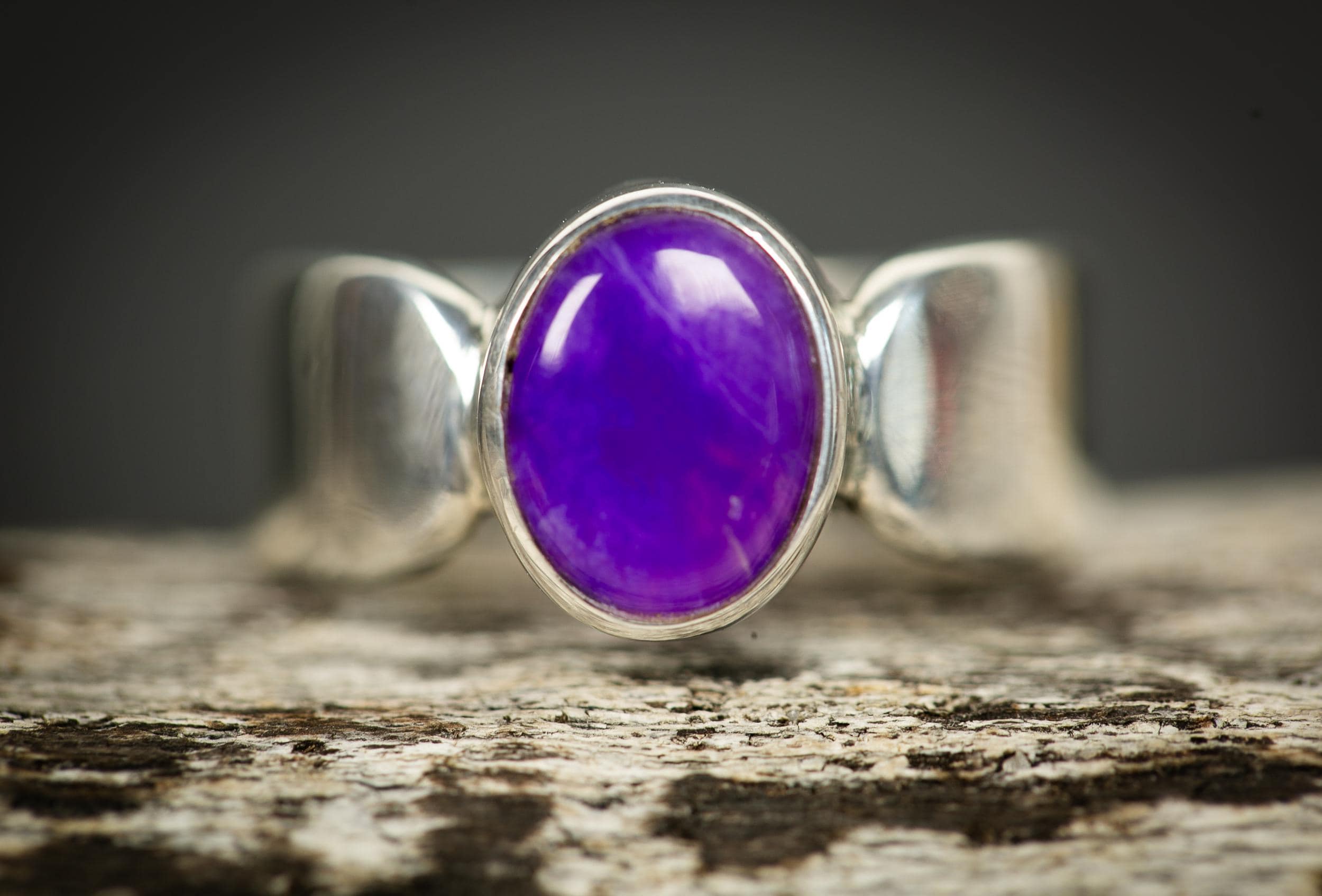 Purple Gel Sugilite Ring: Sterling Silver, Size 8