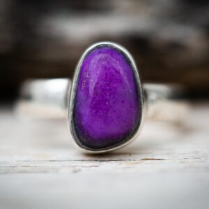 Purple Sugilite Sterling Silver Ring - Size 5