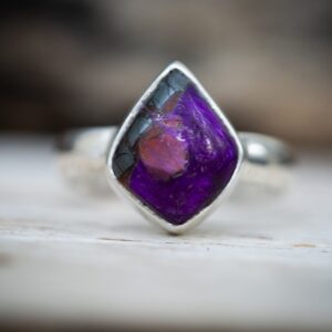 Purple Sugilite Sterling Silver Ring - Size 6.5
