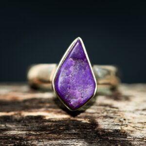 Purple Sugilite Sterling Silver Ring - Size 8