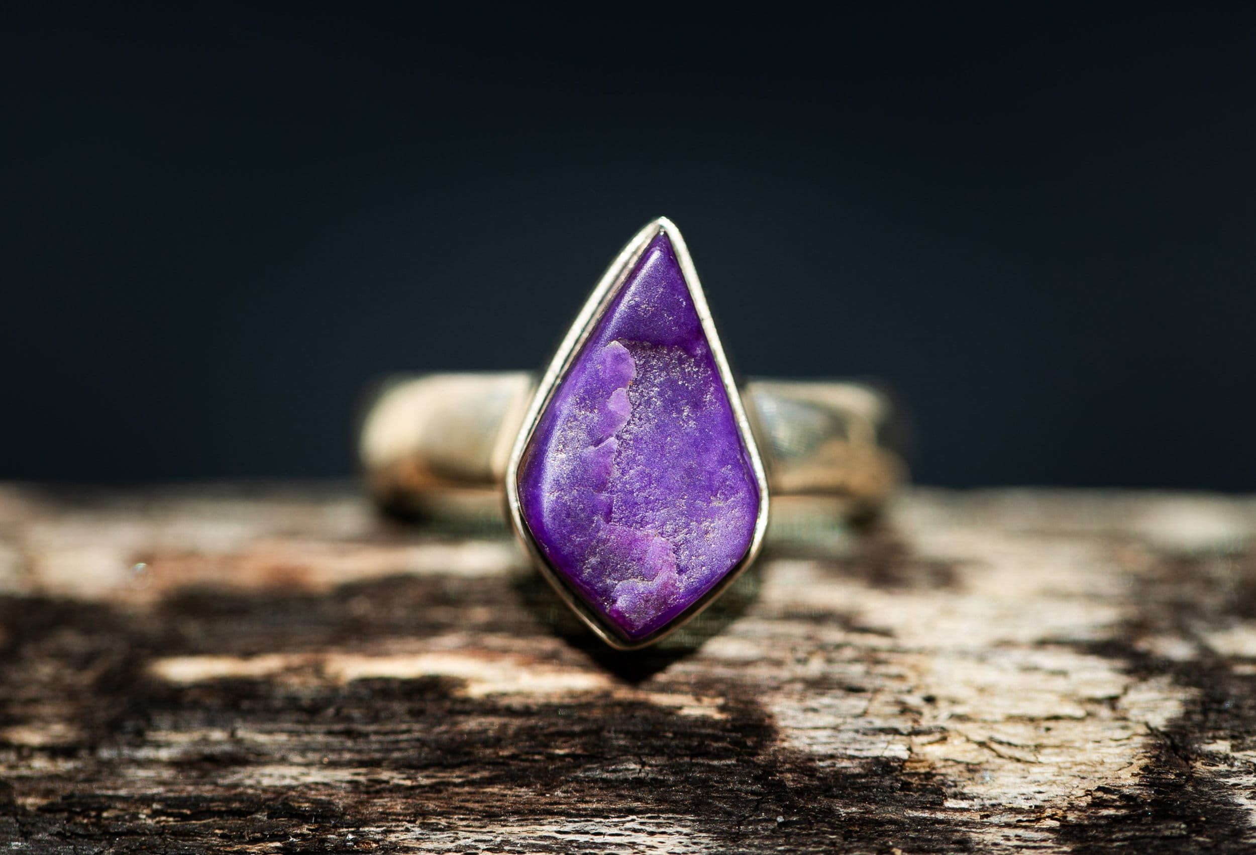 Purple Sugilite Sterling Silver Ring - Size 8