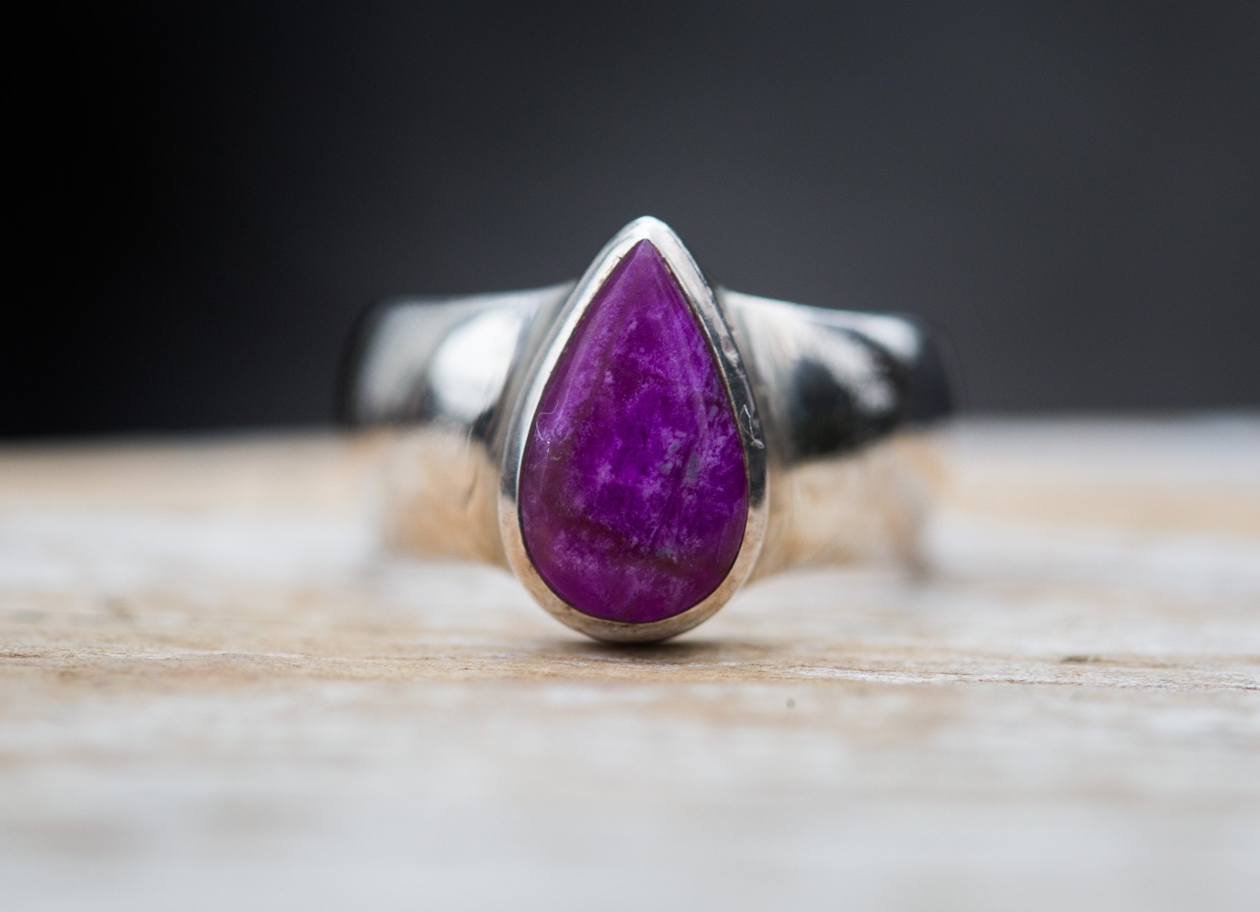 Purple Sugilite Sterling Silver Ring - Size 8 Purple Sugilite Sterling Silver Ring - Size 8