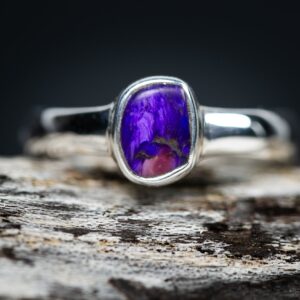 Purple Sugilite Sterling Silver Ring - Size 8.5