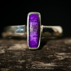 Purple Sugilite Sterling Silver Ring - Size 10