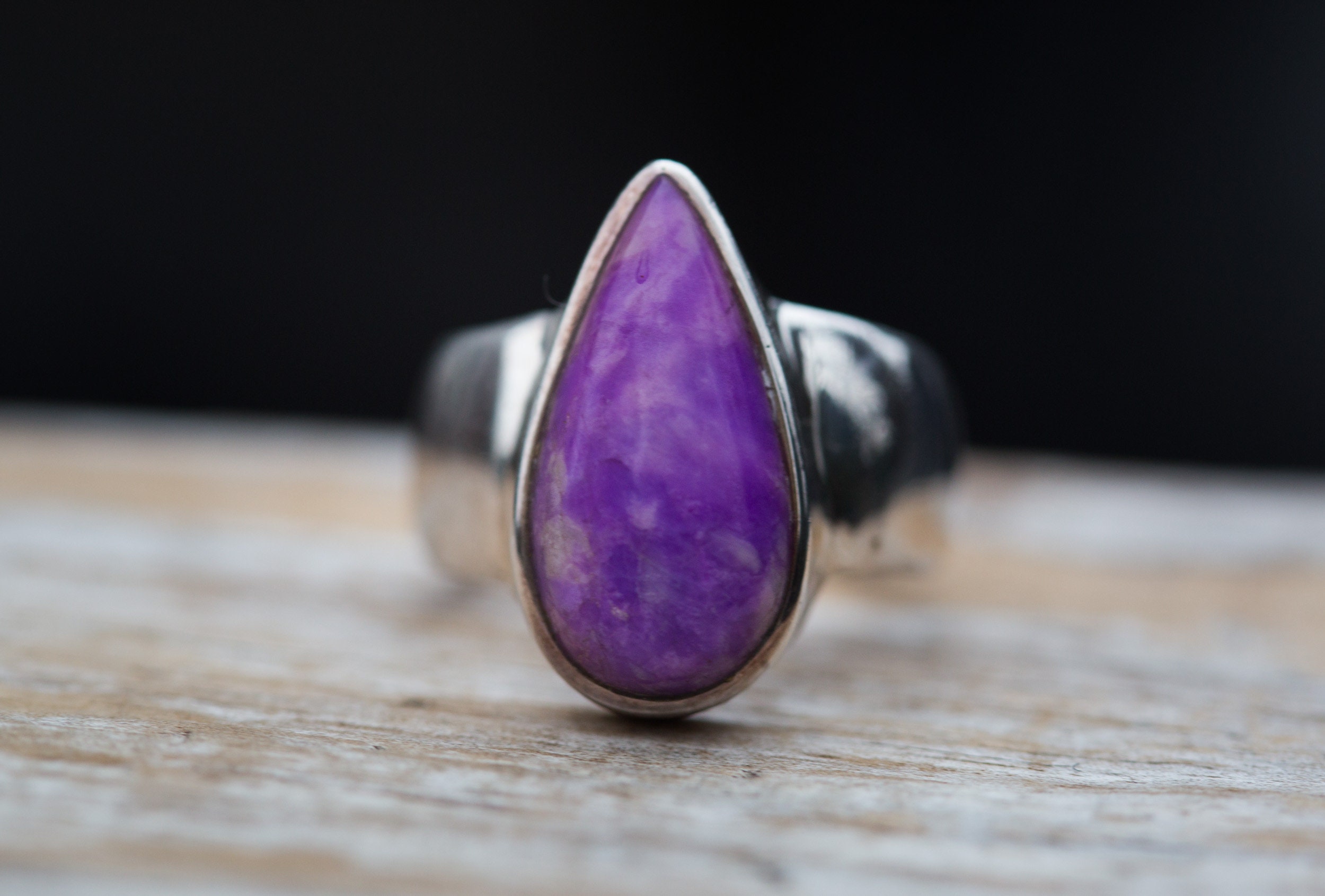 Purple Sugilite Sterling Silver Ring - Size 7.5 Purple Sugilite Sterling Silver Ring - Size 7.5