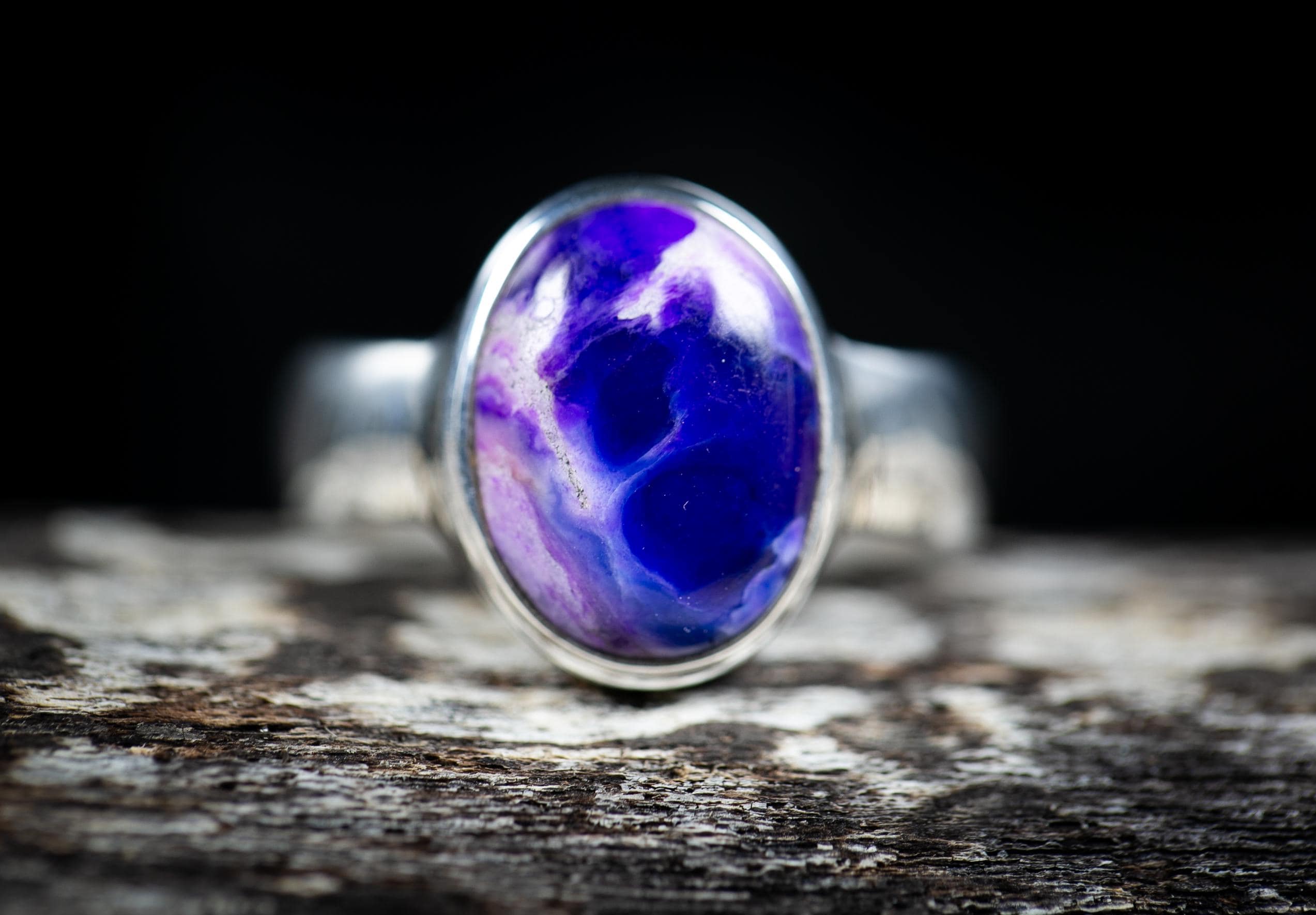 Sugilite Ring Size 10 - Unique Natural Purple And Blue Suglite And Richterite Ring