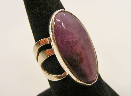 Sugilite Ring, Size 9, Stone Of Spiritual Love And Wisdom, Beautiful, Natural Purple,  Sterling Silver