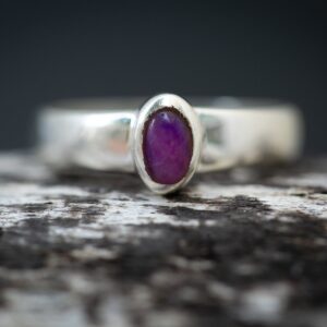 Sterling Silver Gel Sugilite Ring - Size 5.5