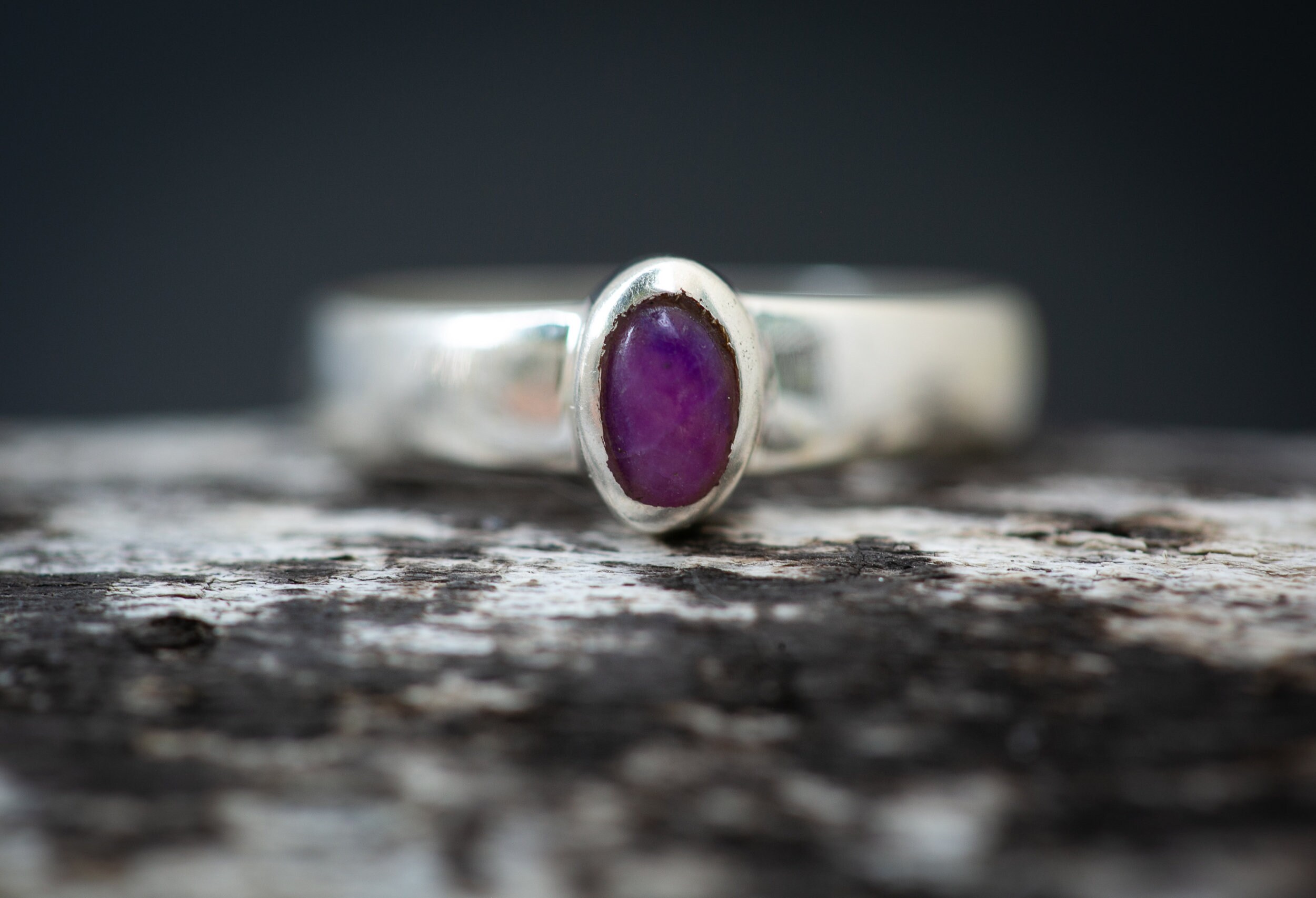 Sterling Silver Gel Sugilite Ring - Size 5.5 Sterling Silver Gel Sugilite Ring - Size 5.5