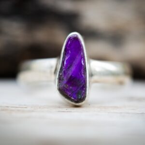Sugilite Sterling Silver Ring - Natural Purple Gemstone, Size 10