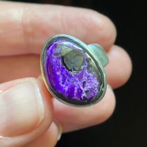 Super Bright Sugilite Ring - Stunning Natural Purple Color - US Size 9 - Raw Genuine Sugilite Manganese Formation - High Vibration Energy