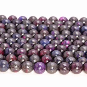 6MM Sugilite Gemstone Treated Round Beads 15.5 inch Full Strand Bulk Lot 1,2,6,12 and 50 (80007232-A249)