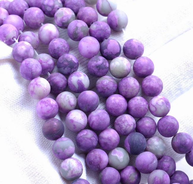 8mm Matte Sugilite Gemstone Round Loose Beads 7.5 Inch Half Strand (80002209-m13)