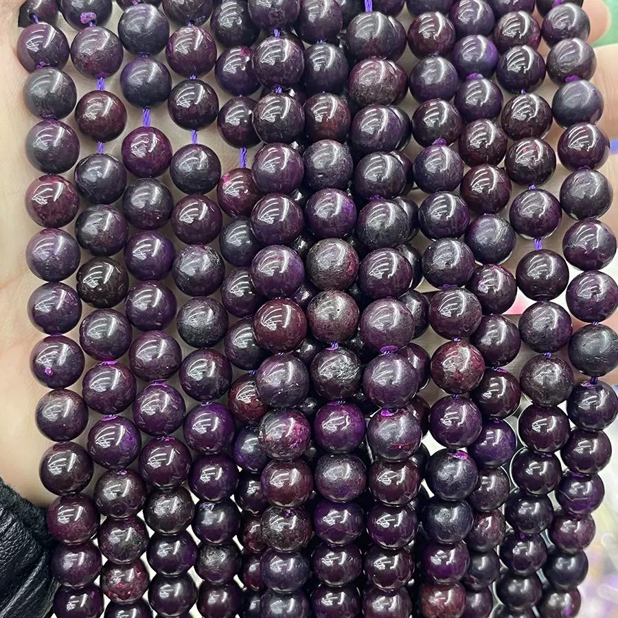 Natural Aaaaa Genuine Sugilite Round Beads,8mm 10mm Sugilite Beads Wholesale Supply,one Strand 15"