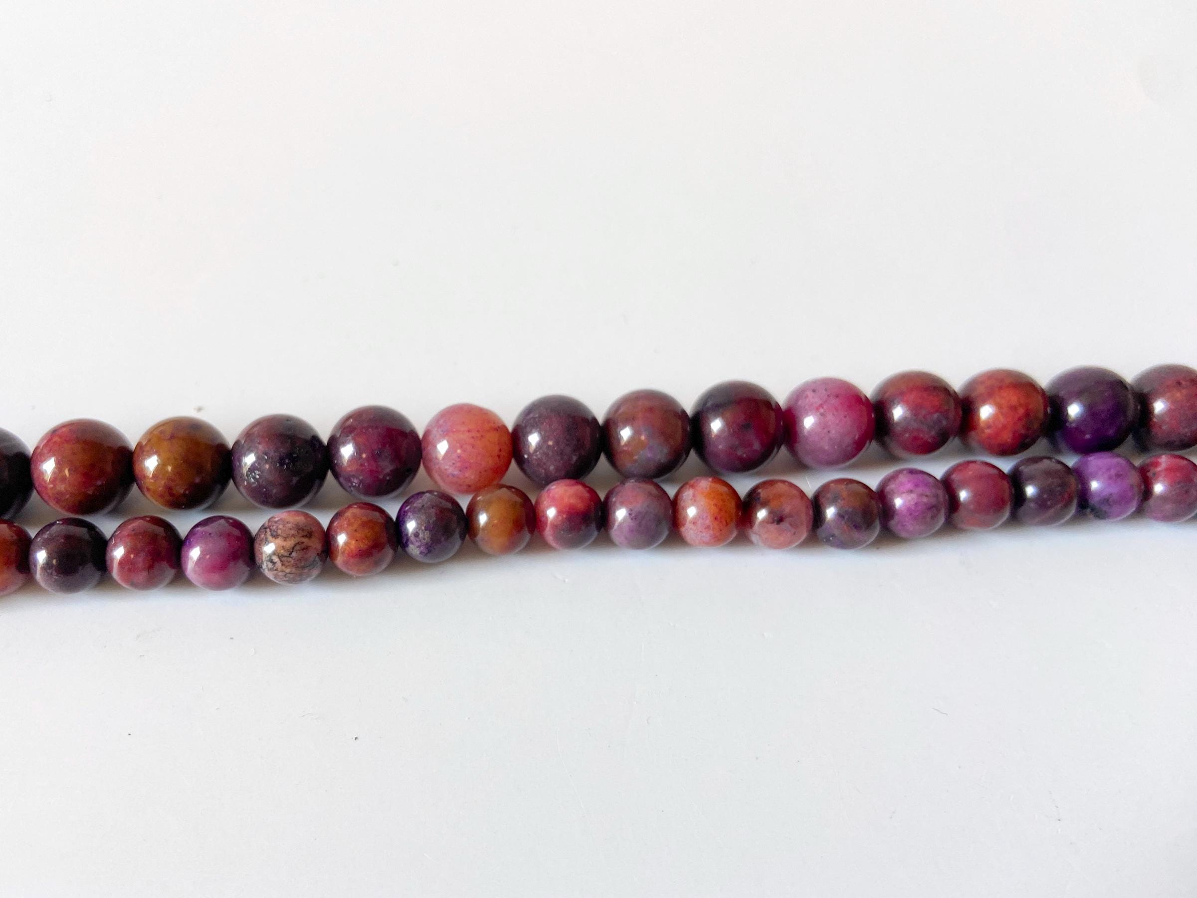 Natural Sugilite Round Beads 6mm/8mm. Multicolor Sugilite Round Spacer Loose Beads For Jewelry Making 15''