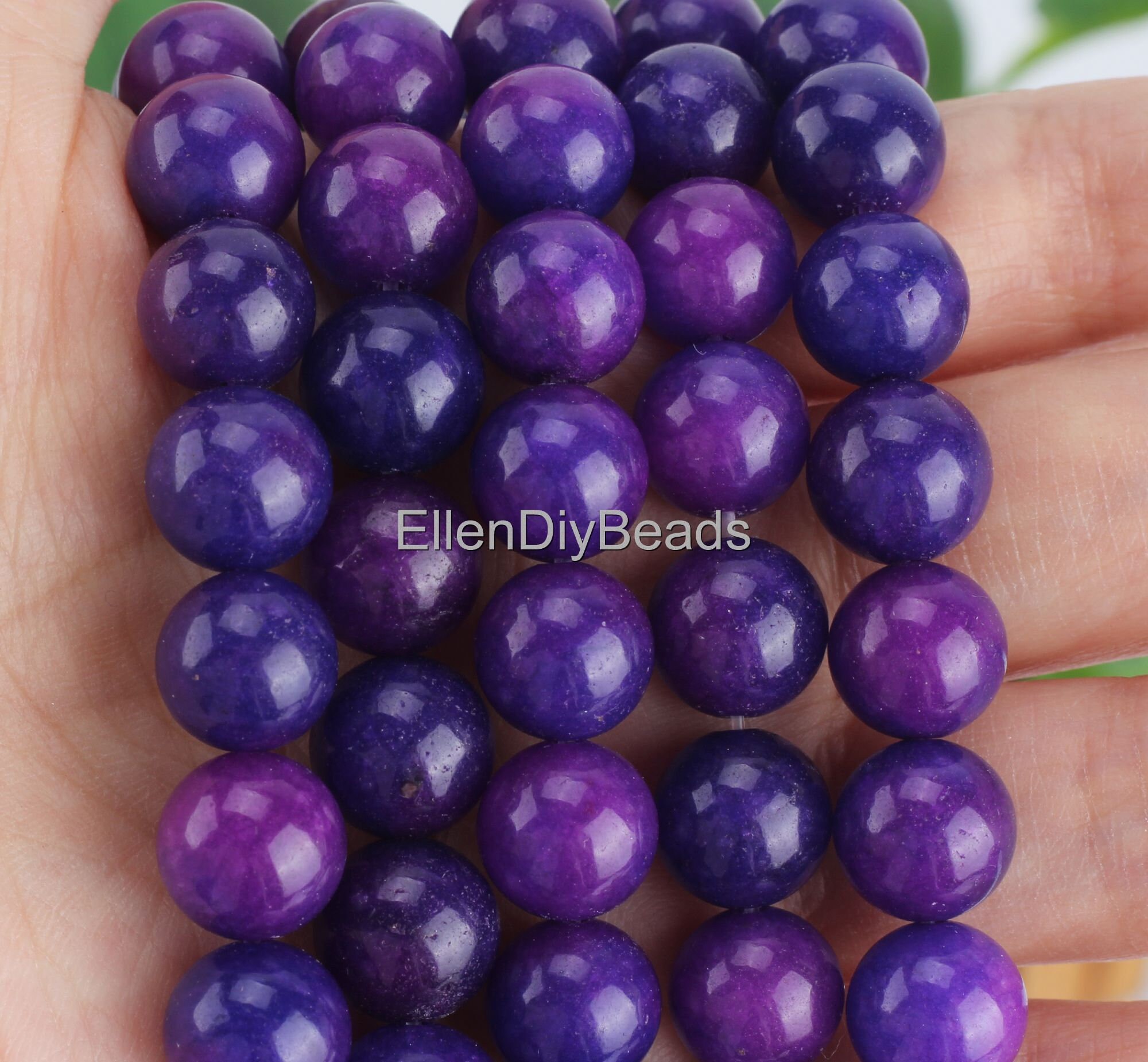 Purple Sugilite Chalcedony Gemstone, South Africa Deep Purple Gemstone, Elegant Round Beads, Wholesale Loose Beads, Full Strand---stn00361