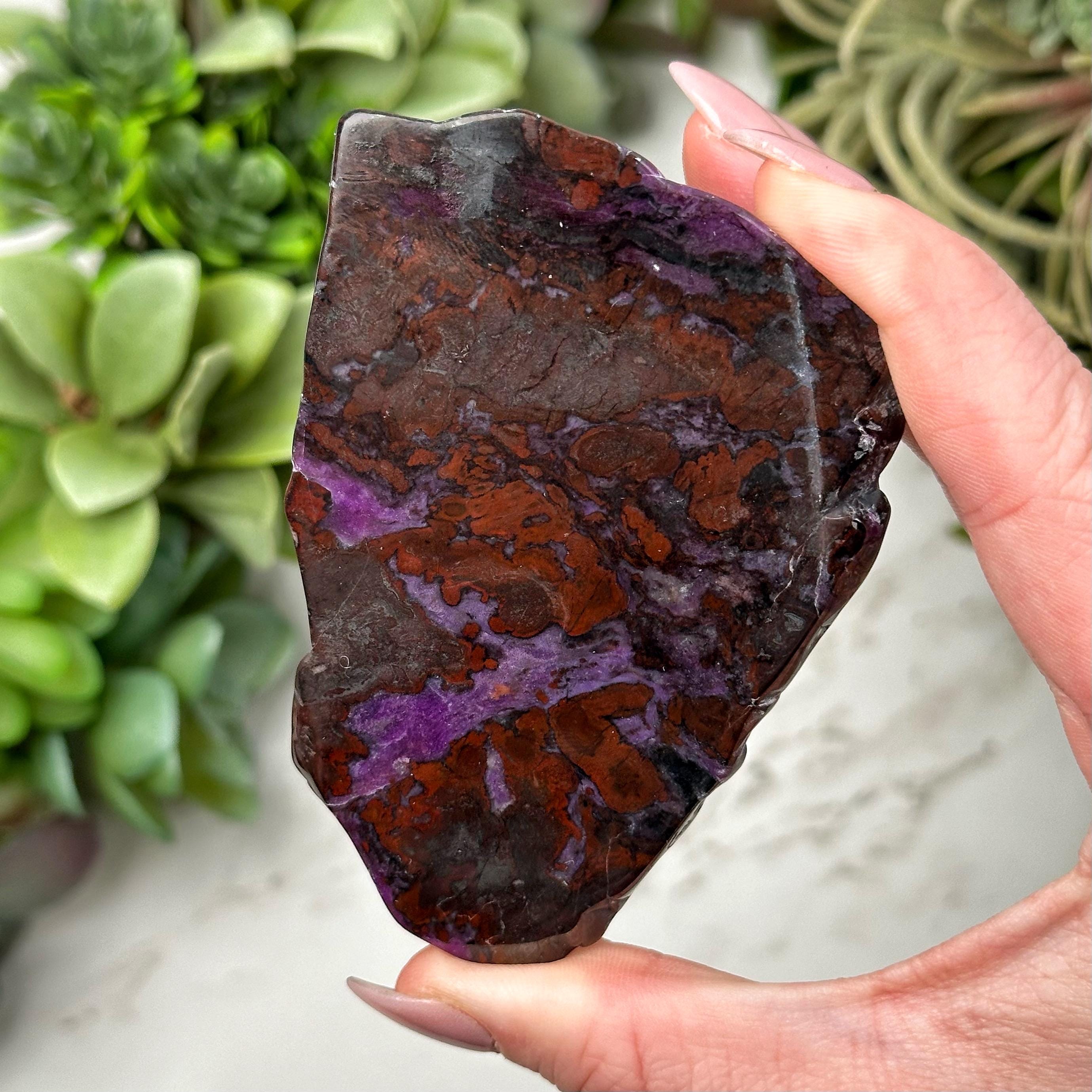 Sugilite Slab | 58g | - #1 (polished Purple Crystal Chunk, Crown Chakra, Healing Stone)