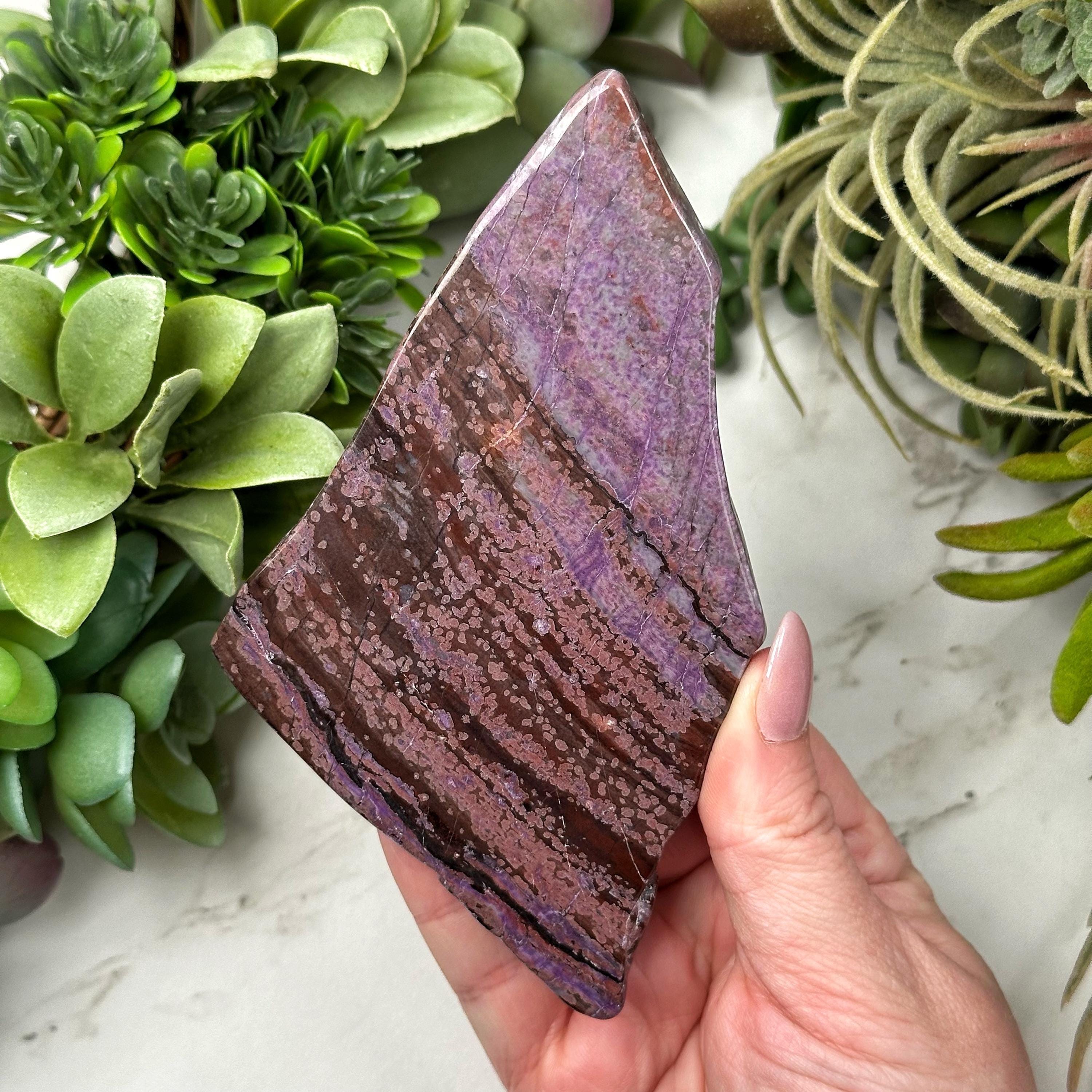 Sugilite Slab | 81g | - #3 (polished Purple Crystal Chunk, Crown Chakra, Healing Stone)