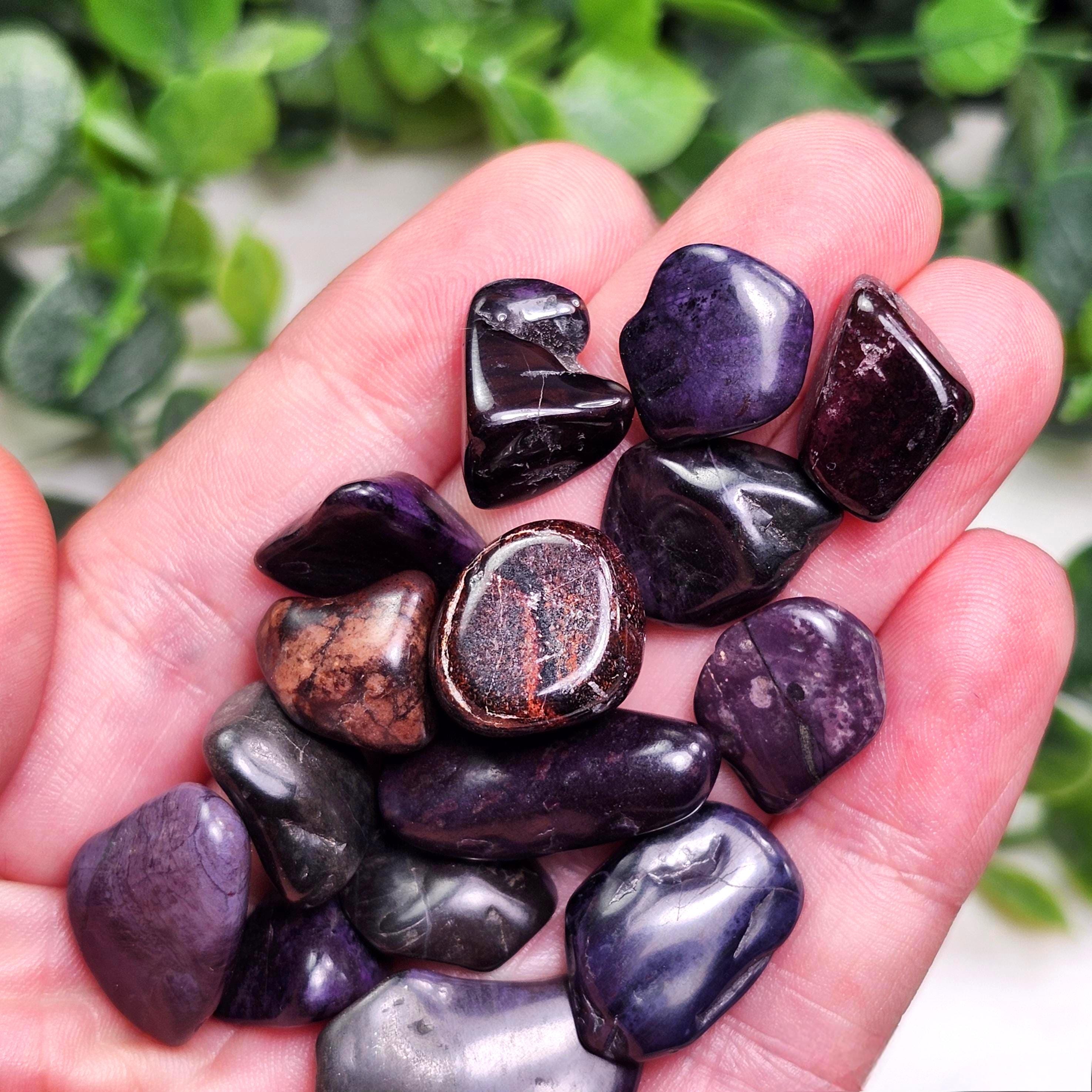 Black Manganese Crystal - Manganese Stone - Tumbled Manganese - Manganese With Bustamite, Sugilite, & Richterite - Polished Black Manganese Black Manganese Crystal - Manganese Stone - Tumbled Manganese - Manganese With Bustamite, Sugilite, & Richterite - Polished Black Manganese