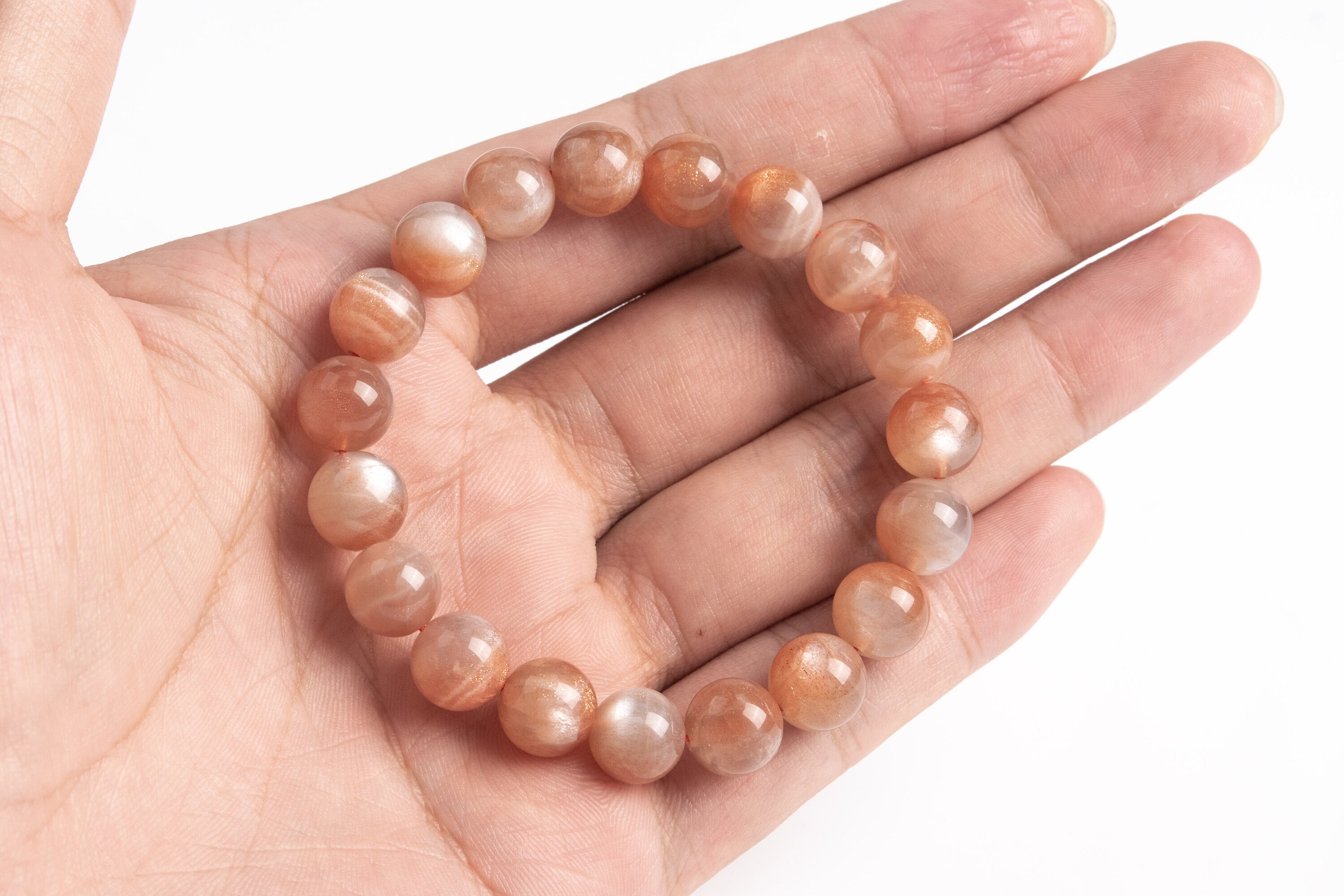 10mm Sunstone Beads Brown Bracelet Grade Aa Genuine Natural Round Gemstone 7" (123624h-80)