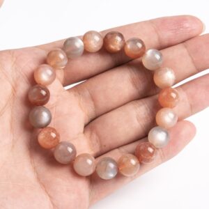 10mm Sunstone Beads Multicolor Bracelet Grade Aa Genuine Natural Round Gemstone 7" (123628h-85)