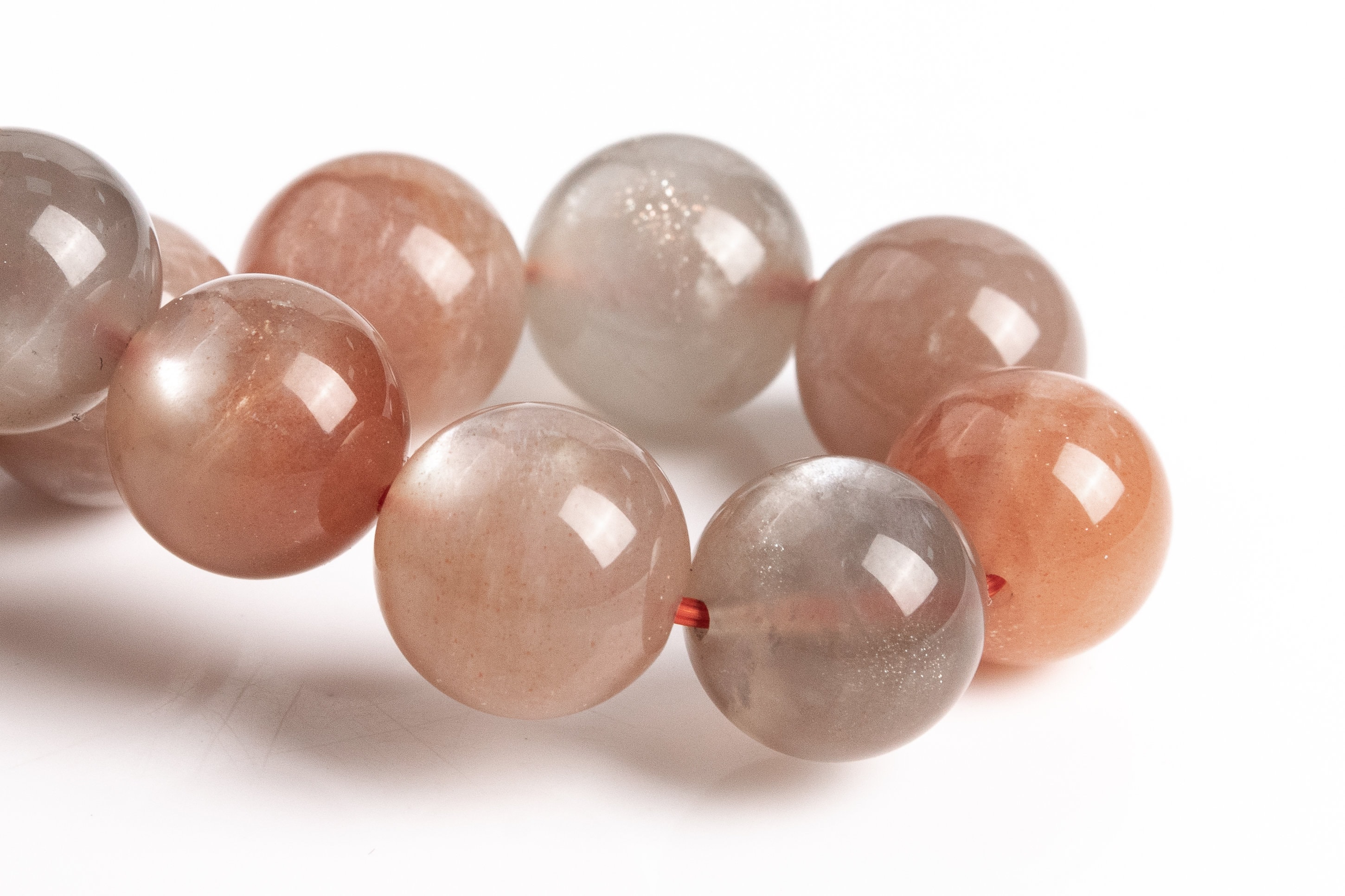 11-12mm Sunstone Beads Multicolor Bracelet Grade Aa Genuine Natural Round Gemstone 7.5" (123641h-86)