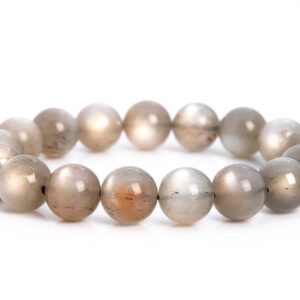 12mm Flash Brown Sunstone Beads Bracelet Grade Aaa Genuine Natural Round Gemstone 7.5" (112448h-3505)