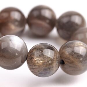 7-8mm Aventurescence Sunstone Hematite Inclusions Beads Brown Gray Bracelet Grade Aaaa Genuine Natural Round Gemstone 7" (124189h-296)