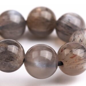 7-8mm Aventurescence Sunstone Hematite Inclusions Beads Brown Gray Bracelet Grade Aaaa Genuine Natural Round Gemstone 7" (124182h-296)
