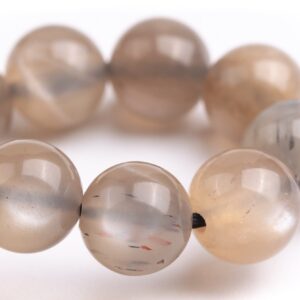 7-8mm Aventurescence Sunstone Hematite Inclusions Beads Light Gray Brown Bracelet Grade Aa+ Genuine Natural Round Gemstone 7" (124180h-296)