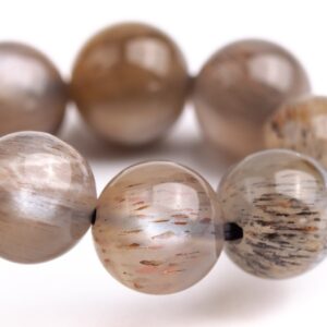 7-8mm Aventurescence Sunstone Hematite Inclusions Beads Light Gray Brown Bracelet Grade Aaaa Genuine Natural Round Gemstone 7" (124188h-296)