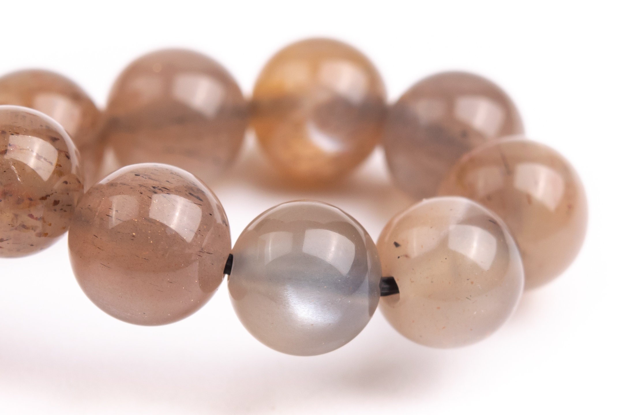 7-8mm Aventurescence Sunstone Hematite Inclusions Beads Light Brown Bracelet Grade Aaaa Genuine Natural Round Gemstone 7" (124177h-296)