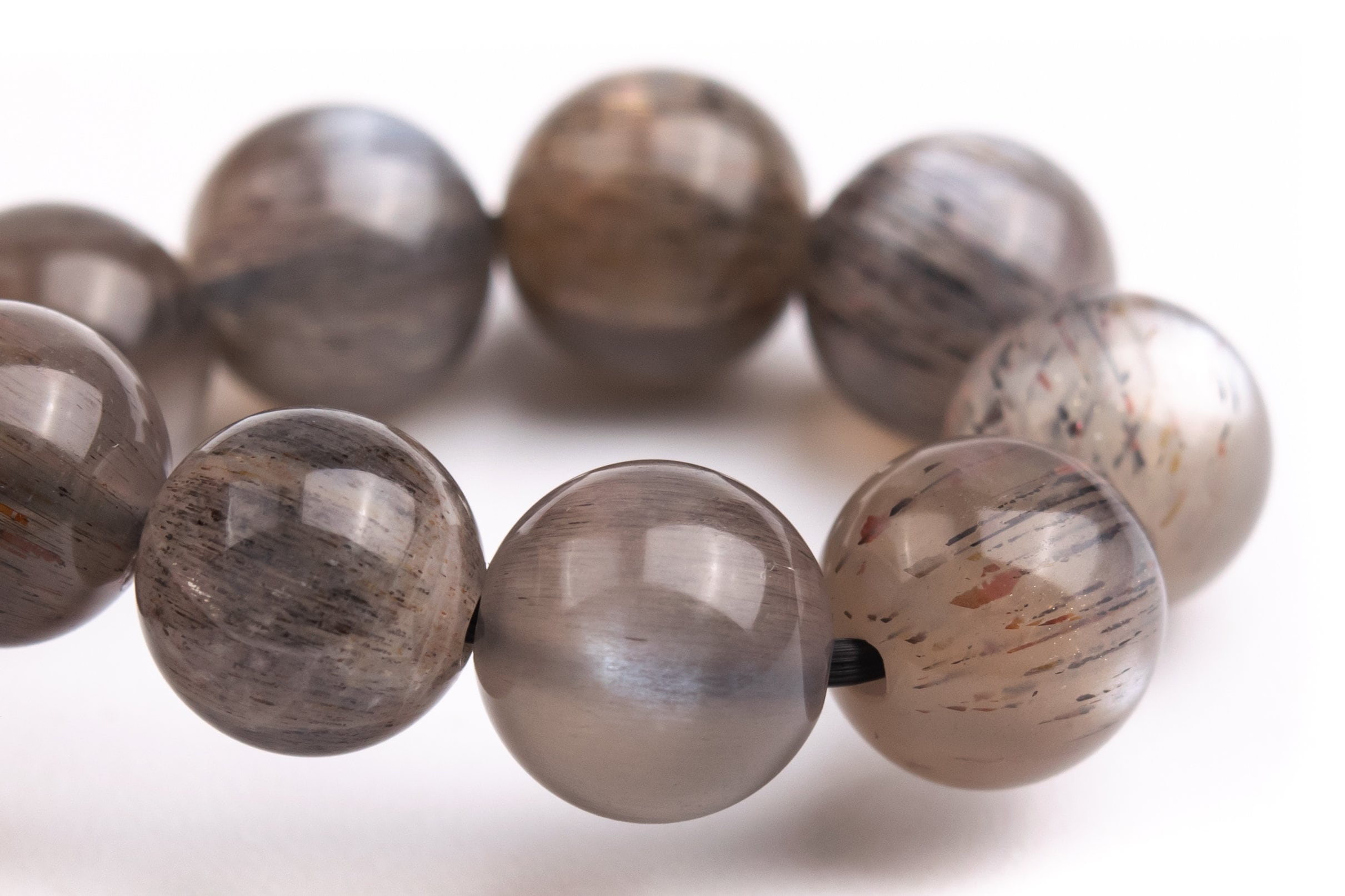 7-8mm Aventurescence Sunstone Hematite Inclusions Beads Brown Gray Bracelet Grade Aaaa Genuine Natural Round Gemstone 7" (124182h-296)