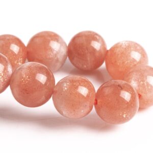 7-8mm Sunstone Beads Orange Bracelet Grade Aa+ Genuine Natural Round Gemstone 7" (123571h-71)