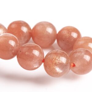 7-8mm Sunstone Beads Orange Bracelet Grade Aa Genuine Natural Round Gemstone 7" (123567h-71)