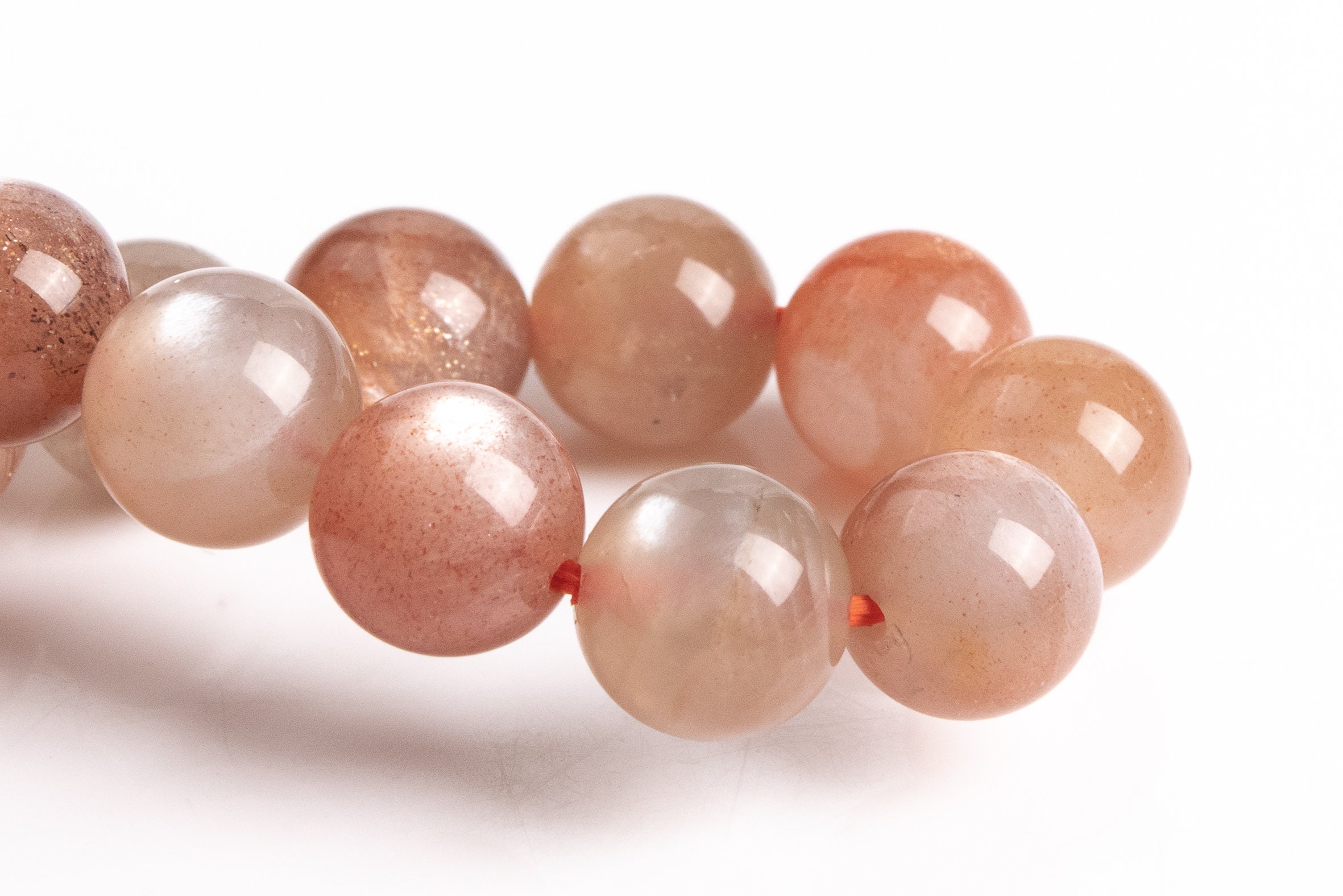 8-9mm Sunstone Beads Multicolor Bracelet Grade Aa Genuine Natural Round Gemstone 7" (123599h-73)
